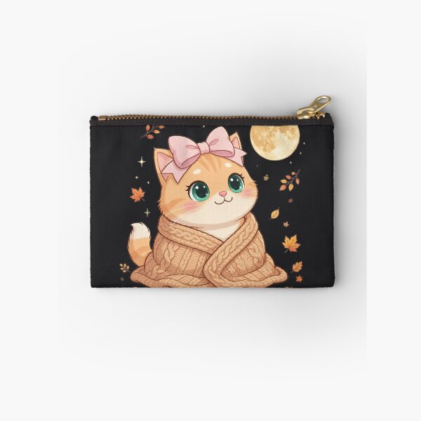 Item preview, Cute Fall Moon Cat Cozy Blanket Autumn Night designed and sold by Moody Vibes Studio.