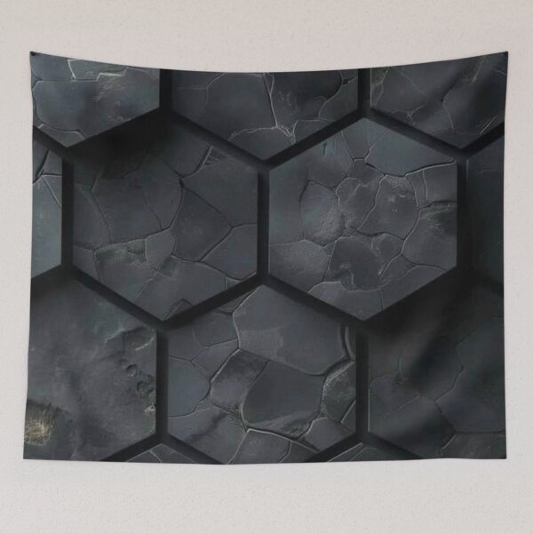 Item preview, Black Grey tiles metallic tiles Simple minimalist decor pattern designed and sold by Arjun4282.