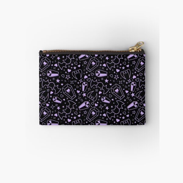Item preview, Purple- Pastel Goth Vampire with Fangs Coffins Bats Tiling Design with Extra Sparkles designed and sold by SnowAfterFyre.