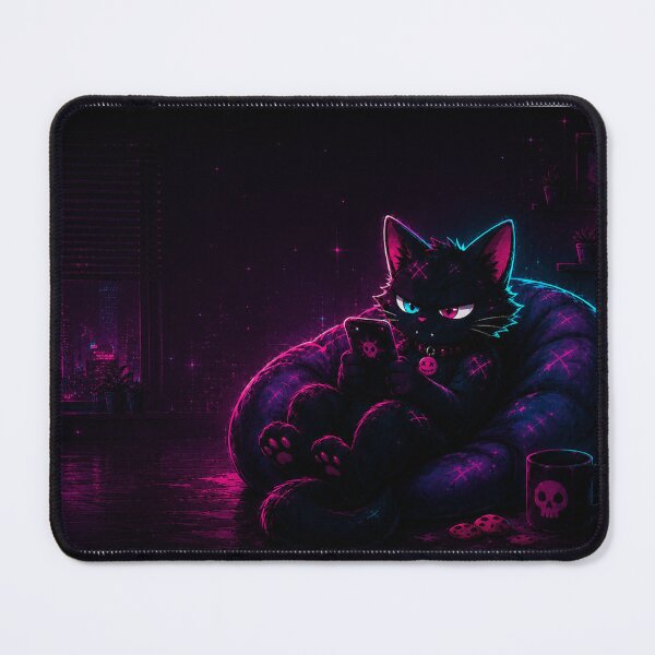 Item preview, Pet Chaos: Neon Cat II – Lazy Cyberpunk Cat | Dark Aesthetic designed and sold by Naikollection.