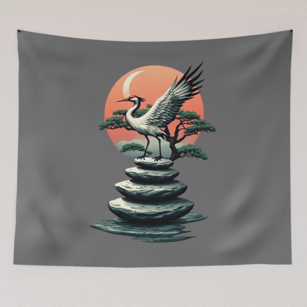Item preview, Copy of Crane, Pine Tree & Full Moon | Elegant Japanese Icon 02 designed and sold by Shift-Bloom.