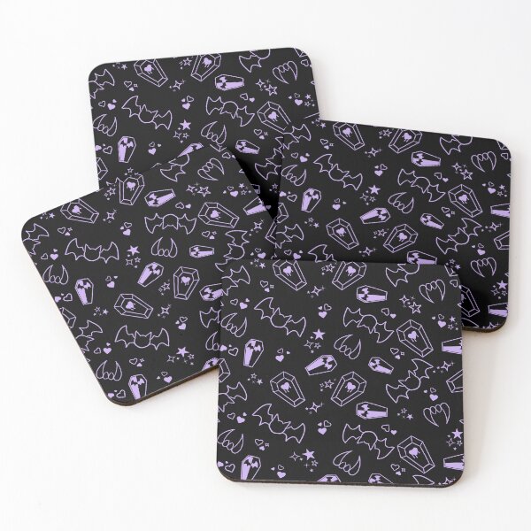 Item preview, Purple - Pastel Goth Vampire with Fangs Coffins Bats Tiling Design designed and sold by SnowAfterFyre.