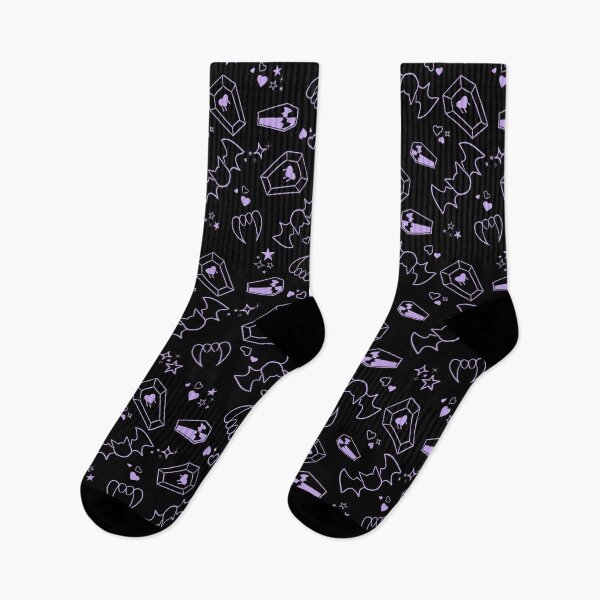 Item preview, Purple - Pastel Goth Vampire with Fangs Coffins Bats Tiling Design designed and sold by SnowAfterFyre.