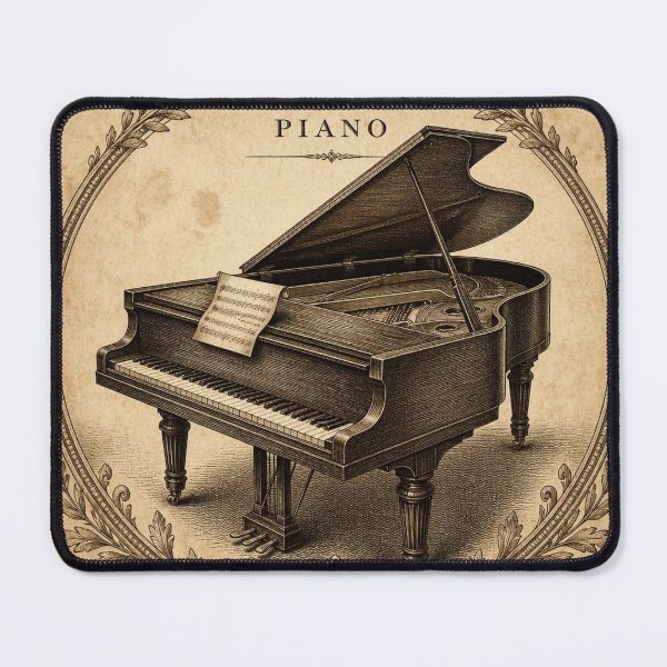 Item preview, Vintage Grand Piano Engraving Art Print | Antique Musical Instrument Illustration designed and sold by SunnyDesign82.