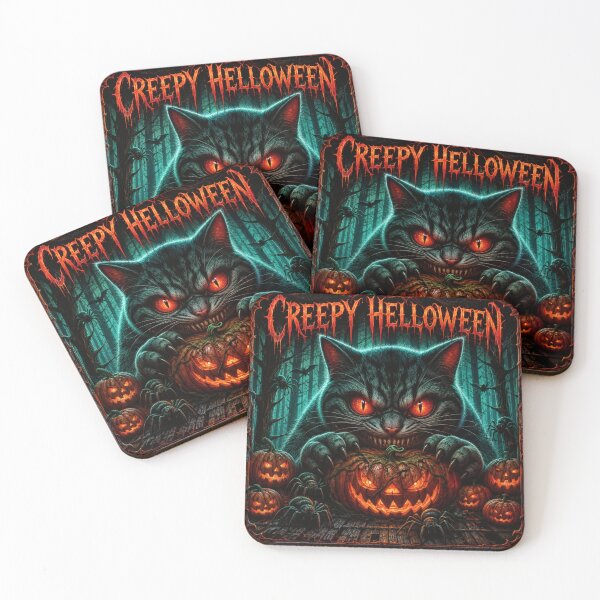 Item preview, Spooky Helloween – The Dark Cat of the Haunted Forest designed and sold by kdhill.