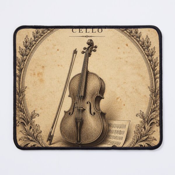 Item preview, Vintage Cello Engraving Art Print | Antique Musical Instrument Illustration designed and sold by SunnyDesign82.