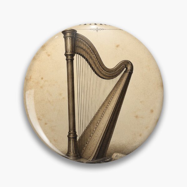 Item preview, Vintage Harp Engraving Art Print | Antique Musical Instrument Illustration designed and sold by SunnyDesign82.