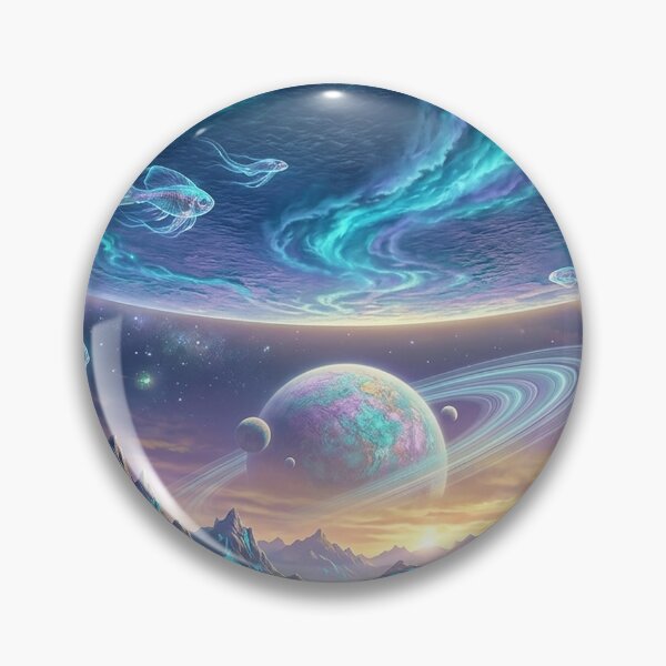 Item preview, Floating Islands Sky Ocean — Upside-Down Sea World with Glowing Manta Rays | Fantasy Art designed and sold by RoyArt0.
