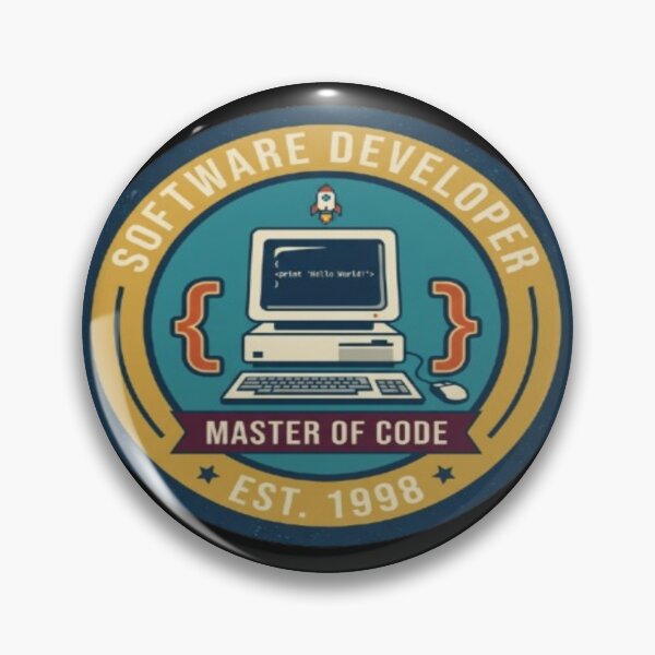 Item preview, Software Developer Retro Vintage Code Badge designed and sold by DailySparks.