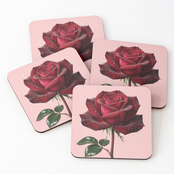Item preview, Dew-Kissed Crimson Rose Bloom designed and sold by CooksCreators.