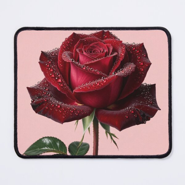 Item preview, Dew-Kissed Crimson Rose Bloom designed and sold by CooksCreators.