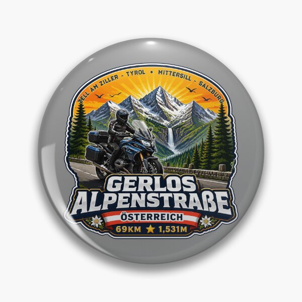 Item preview, Gerlos Alpine Road, Gerlos Alpenstraße Austria Motorcycle Sticker TShirt 01 designed and sold by OuterShellUK.