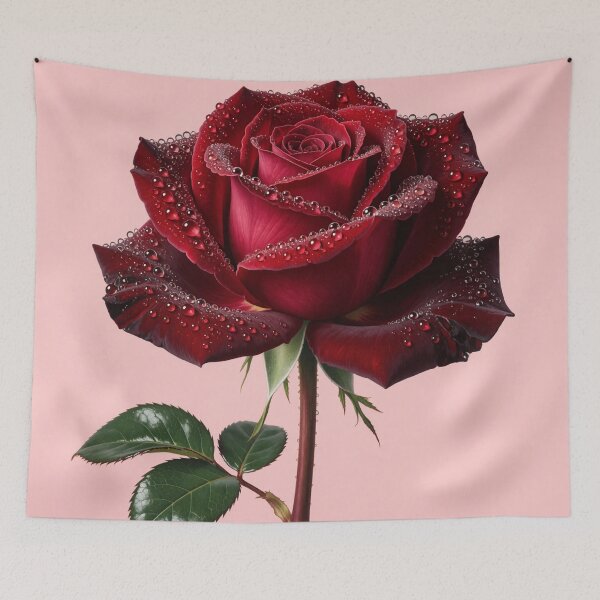 Item preview, Dew-Kissed Crimson Rose Bloom designed and sold by CooksCreators.