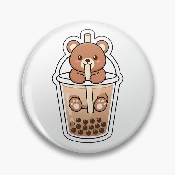 Item preview, Bear-y Obsessed with Boba Milk Tea - Cute Bubble Tea Bear Sticker designed and sold by SimpleP.