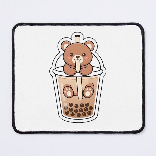 Item preview, Bear-y Obsessed with Boba Milk Tea - Cute Bubble Tea Bear Sticker designed and sold by SimpleP.