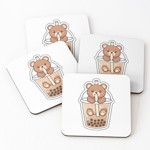 Item preview, Bear-y Obsessed with Boba Milk Tea - Cute Bubble Tea Bear Sticker designed and sold by SimpleP.