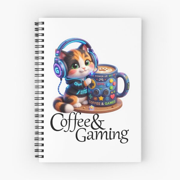 Item preview, Gamer Mode Fuel - Cute Gaming Chibi Kitten with Coffee designed and sold by pickzone.