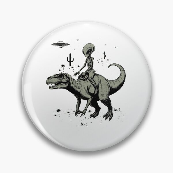 Item preview, Alien Riding T-Rex Vintage Graphic | UFO Sci-Fi Dinosaur Retro Design designed and sold by Gbriel3.