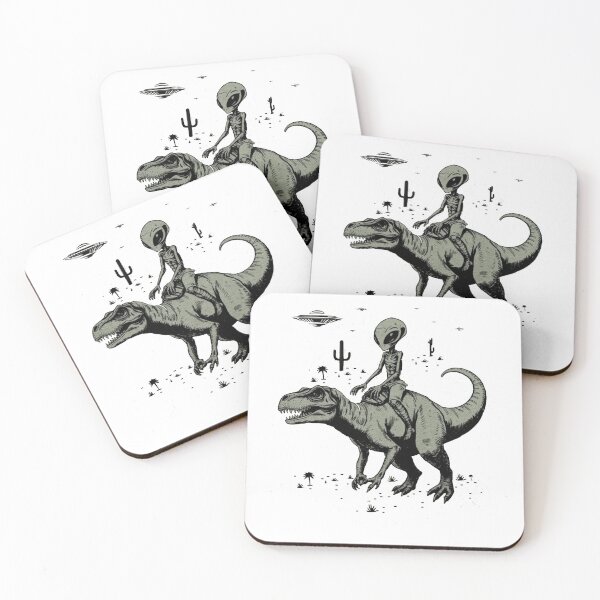 Item preview, Alien Riding T-Rex Vintage Graphic | UFO Sci-Fi Dinosaur Retro Design designed and sold by Gbriel3.