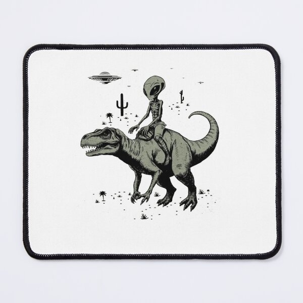 Item preview, Alien Riding T-Rex Vintage Graphic | UFO Sci-Fi Dinosaur Retro Design designed and sold by Gbriel3.