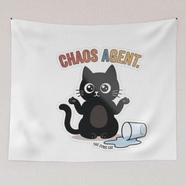 Item preview, Chaos Agent Cat - Cute Accidental Black Chaos Cat designed and sold by Gabzerinho.