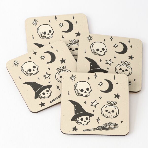 Item preview, Cute Skulls: Spooky Season Witchy Halloween Art designed and sold by oneofthesedayys.
