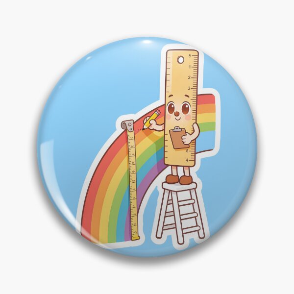 Item preview, Cute Ruler Measuring a Rainbow Cartoon Back to School Design designed and sold by OksArtStudio.