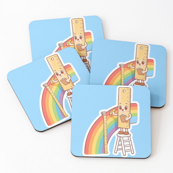 Item preview, Cute Ruler Measuring a Rainbow Cartoon Back to School Design designed and sold by OksArtStudio.