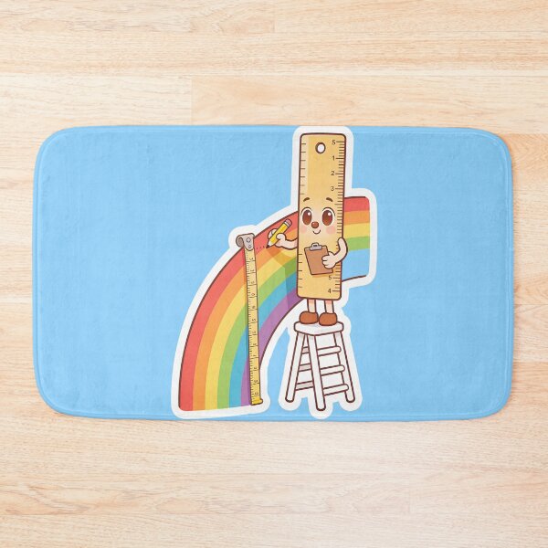 Item preview, Cute Ruler Measuring a Rainbow Cartoon Back to School Design designed and sold by OksArtStudio.