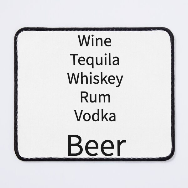 Item preview, Wine Tequila Whiskey Rum Vodka Beer Drink List Tee designed and sold by low battery meme design.