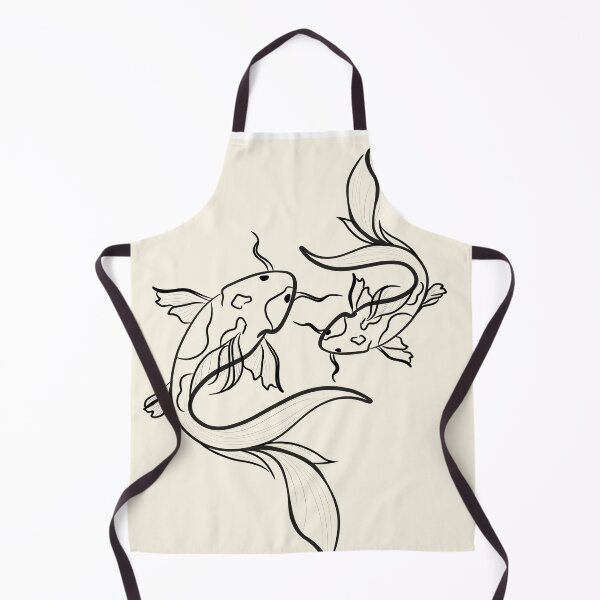 Item preview, Koi Fish Line Art Duo in Black and White designed and sold by BuckaBaby.