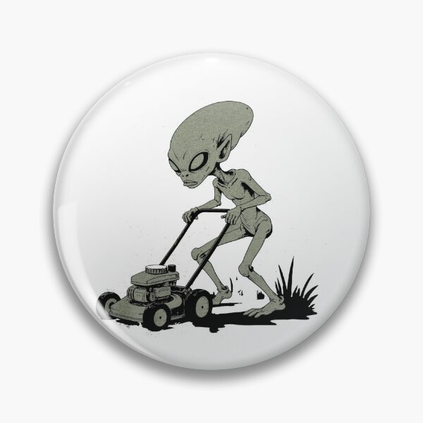 Item preview, Funny Alien Mowing Lawn  | Sci-Fi UFO Retro Yard Work  designed and sold by Gbriel3.