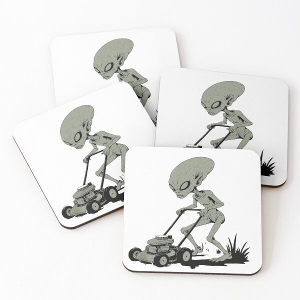 Item preview, Funny Alien Mowing Lawn  | Sci-Fi UFO Retro Yard Work  designed and sold by Gbriel3.