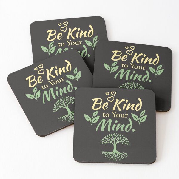 Item preview, Be Kind To Your Mind Mental Health Nature Botanical Typography Quote designed and sold by Akkhay.