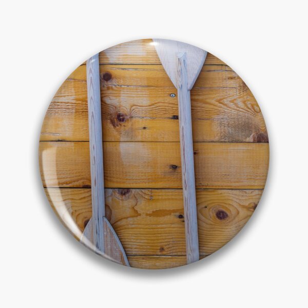 Item preview, Rustic Wooden Oars With Blue Stripes Hanging on a Warm Pine Wall — Nautical Home Decor designed and sold by Nmallia.