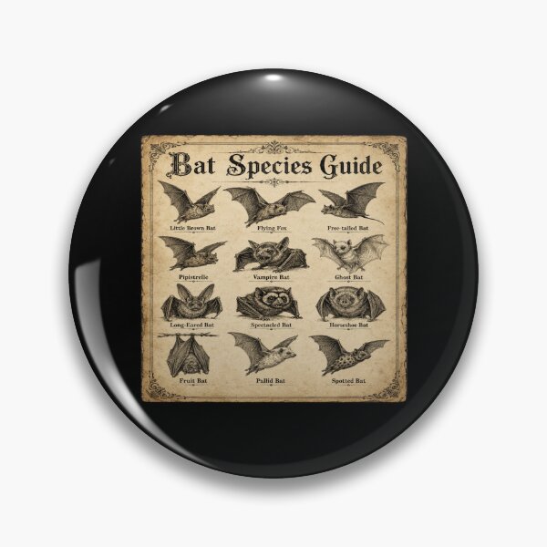 Item preview, Bat Species Guide for Naturalists designed and sold by POD DYNASTY | Original Print On Demand T-Shirt Graphics.