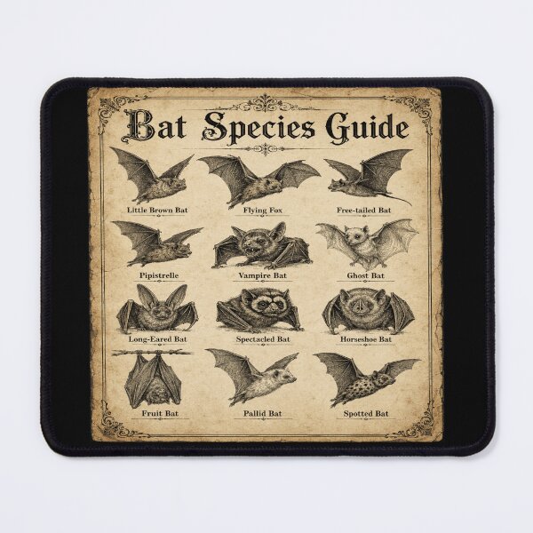 Item preview, Bat Species Guide for Naturalists designed and sold by POD DYNASTY | Original Print On Demand T-Shirt Graphics.