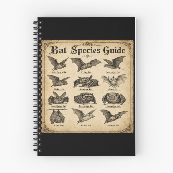 Item preview, Bat Species Guide for Naturalists designed and sold by POD DYNASTY | Original Print On Demand T-Shirt Graphics.