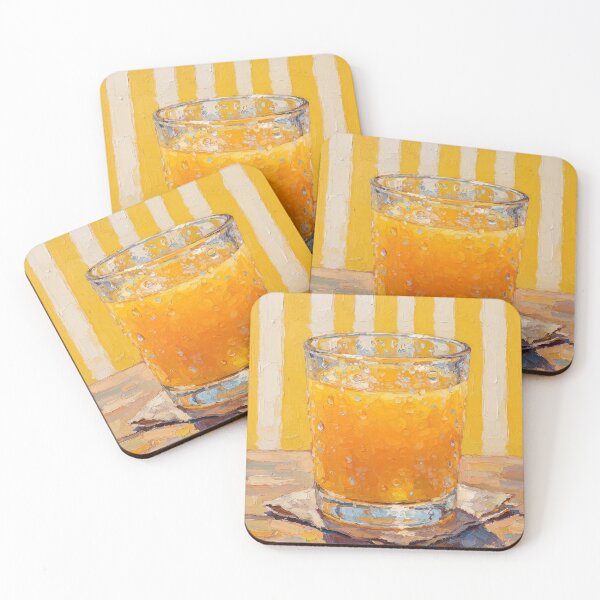 Item preview, Fresh Orange Juice Glass Oil Painting Print designed and sold by BeataPrint.