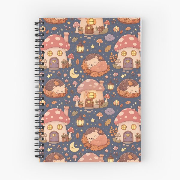 Item preview, Kawaii Pastel Autumn Mushroom Village Night Pattern designed and sold by Thai Vibe Studio.