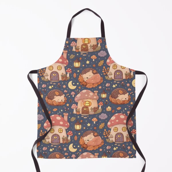Item preview, Kawaii Pastel Autumn Mushroom Village Night Pattern designed and sold by Thai Vibe Studio.