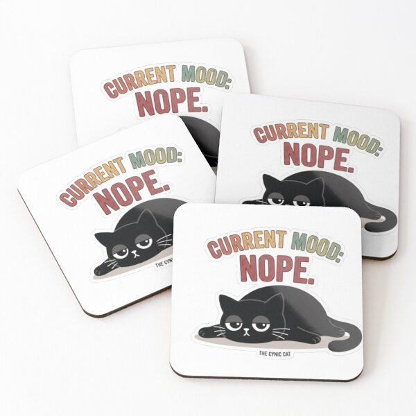Item preview, Cynical Black Cat "CURRENT MOOD: NOPE." designed and sold by Gabzerinho.