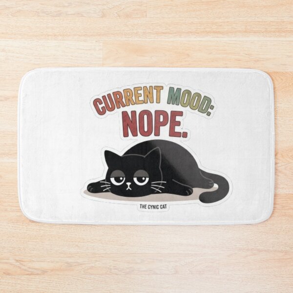 Item preview, Cynical Black Cat "CURRENT MOOD: NOPE." designed and sold by Gabzerinho.