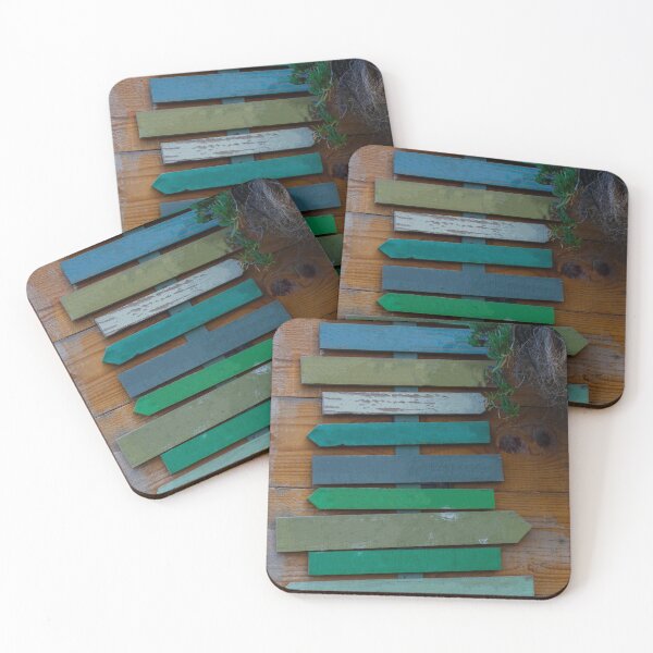 Item preview, Rustic Painted Wooden Directional Signs Mounted on Wood Wall with Green Succulent Plant designed and sold by Nmallia.