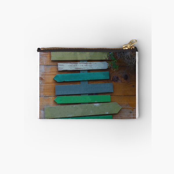 Item preview, Rustic Painted Wooden Directional Signs Mounted on Wood Wall with Green Succulent Plant designed and sold by Nmallia.