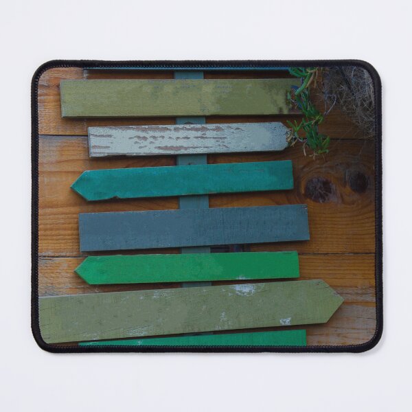 Item preview, Rustic Painted Wooden Directional Signs Mounted on Wood Wall with Green Succulent Plant designed and sold by Nmallia.