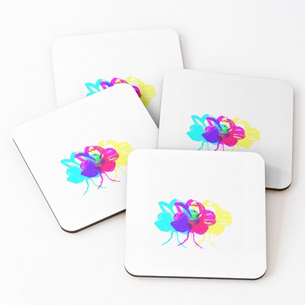 Item preview, CMYK Flamingo Flock – Overlapping Color Abstract Bird Art designed and sold by NylaInnerBloom.