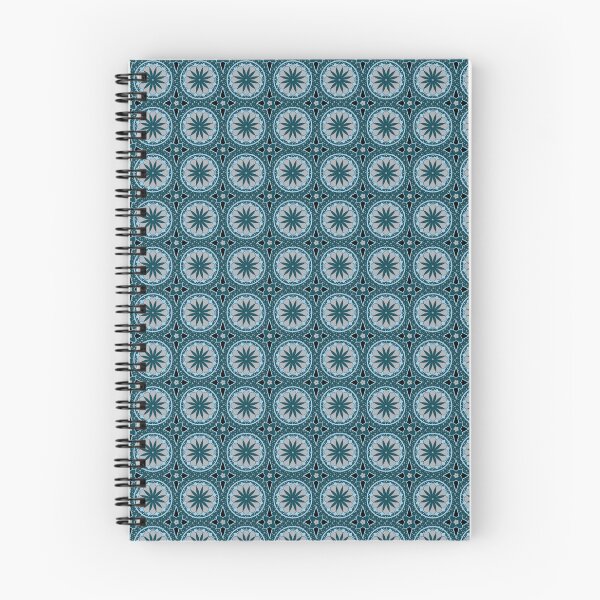 Item preview, Thai Mandala Circle Seamless Pattern Teal Blue Traditional Thai Floral Medallion Fabric Design designed and sold by KOPatternCo.