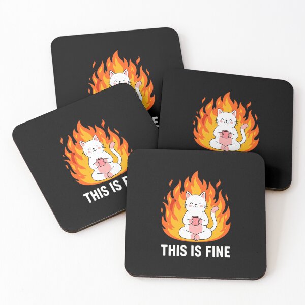 Item preview, Cat, This Is Fine designed and sold by MOHMED AISSA1.