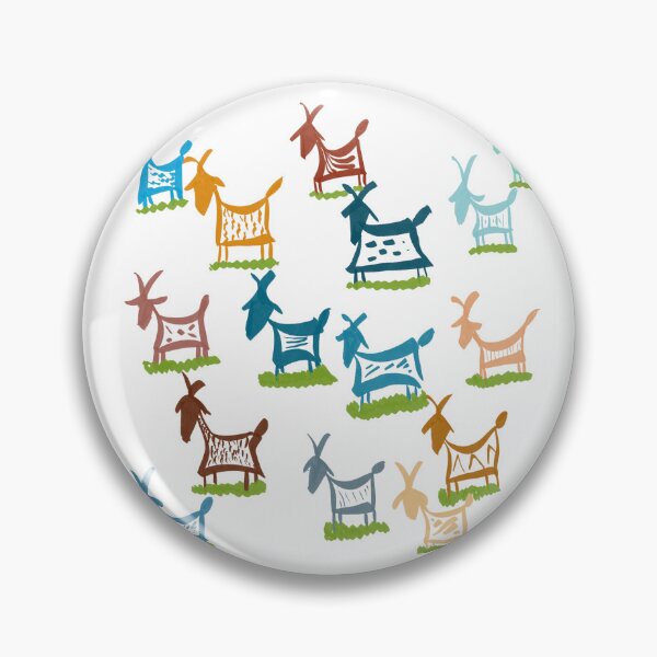 Item preview, Colorful Goats Pattern – Folk Art Animal Illustration designed and sold by La Galleria della Mente.